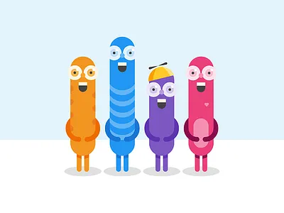 Happy Squiggles bright characters childrens dream illustration imagination kids scared silly