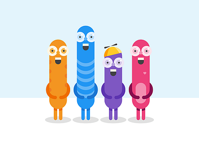 Happy Squiggles bright characters childrens dream illustration imagination kids scared silly