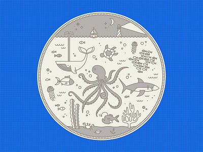 4. Unda tha Sea coral fish illustration ocean sea shark water whale