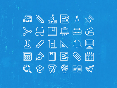 Back To School 30 x Icons set icons school