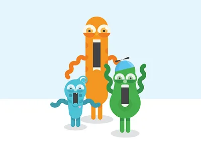 Scared Squiggles bright characters childrens dream illustration imagination kids scared silly