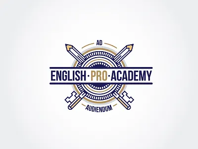 English Pro Academy academy branding design english icon key line logo pencil pro school