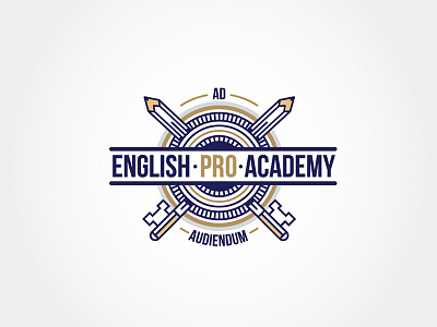 English Pro Academy academy branding design english icon key line logo pencil pro school