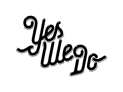 Yes We Do black branding id lettering logo retro round vector vintage
