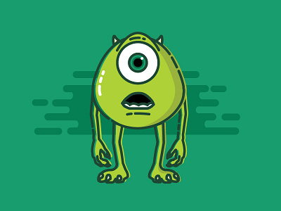 Wazowski cyclops disney icon line monster monsters inc vector