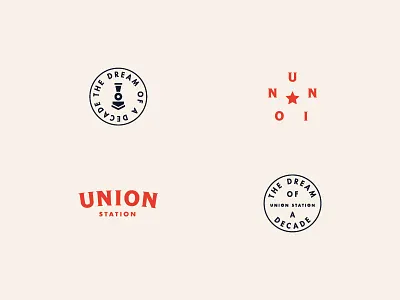 Union Station - Badges badges branding design icon locomotive train typography vintage