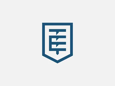 EverTrue Construction construction crest logo monogram nail shield