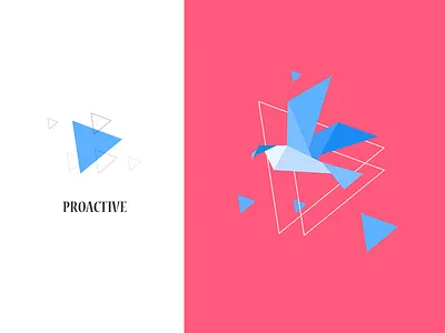 illustration 3-Petrel blue geometric graphic illustration petrel proactive red t shirt tencent triangle
