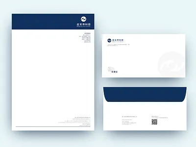 虚实界科技 企业信封 blue letter 虚实界科技