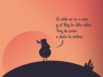 El Cielo Se Va A Caer chicken children illustration spanish story sunset