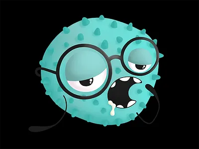 Sleepy bacteria branding character commission design digital painting fun graphic illustration sleepy