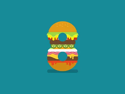 Super8 August art articles blog burger flat design graphic design hungry vector