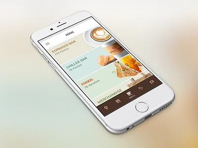 Home Concept - Gloria Jean's Coffee android app coffee concept food gloria home jeans menu mobile ui ux