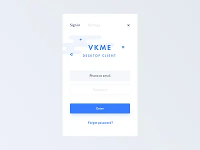 VK Messenger app client form messenger password sign in ui vk