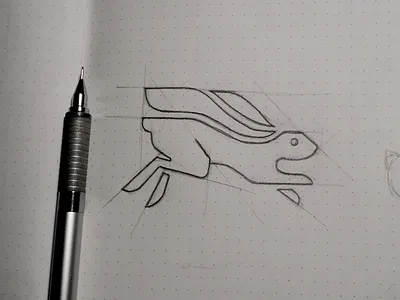 The Rabbit animal bunny concept construction idea jump logo process rabbit sketch speed
