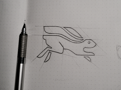 The Rabbit animal bunny concept construction idea jump logo process rabbit sketch speed