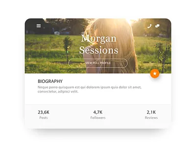 User Profile account community daily embed followers mini modal pop up posts profile reviews social media