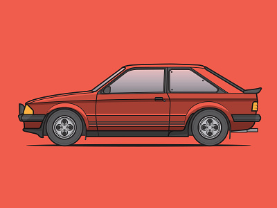 Ford Escort XR3i Mk3 car classic classic car escort flat ford illustration vector xr3i