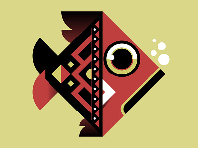 Square Fish fish geometric illustration odd pattern square