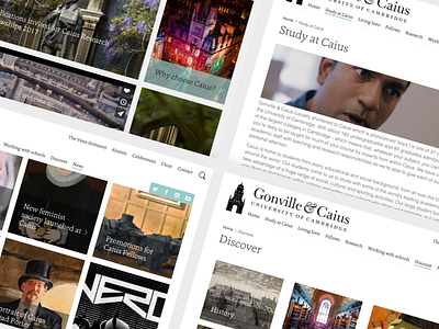 Gonville & Caius College Cambridge website cambridge college ui university website