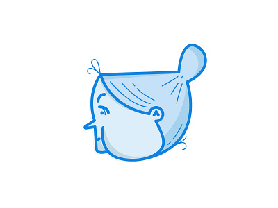 Old Women age blue character face flat icin lines old outlines peaople person wome