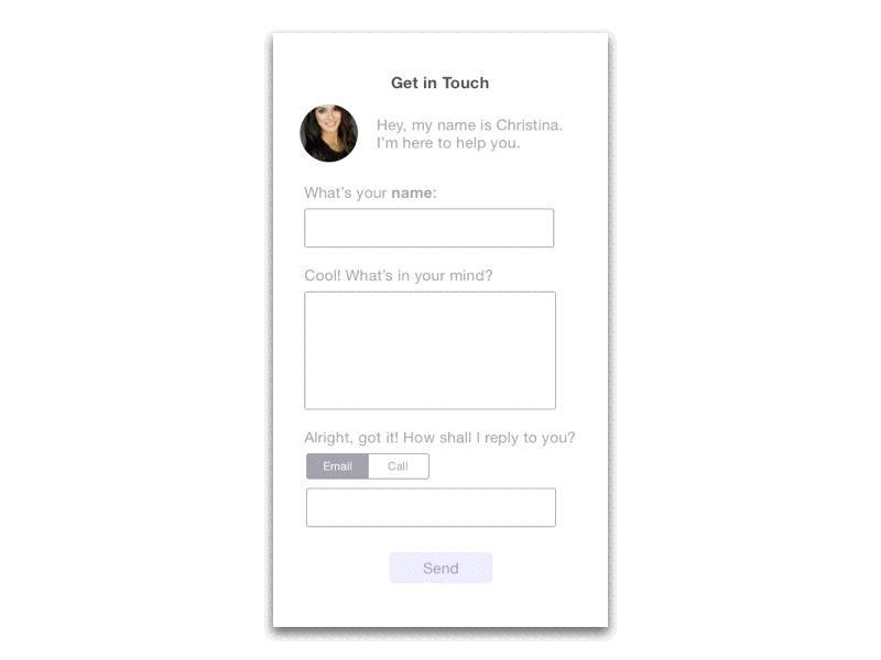 Contact Christina contact dailyui form ios mobile ui ux