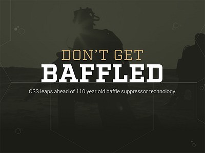 Don't Get Baffled Hero Image hero hexagon homepage military slab serif typography