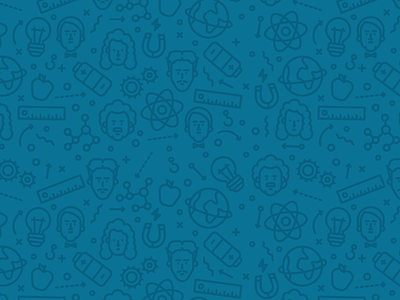 Fizmix - Pattern albert einstein apple atom education icon illustration isaac newton leon foucault light bulb pattern physics thomas edison