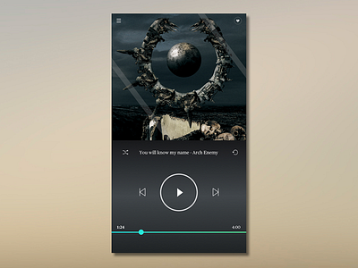 Daily UI #009 - Music Player 009 app archenemy daily dark design metal music name player ui