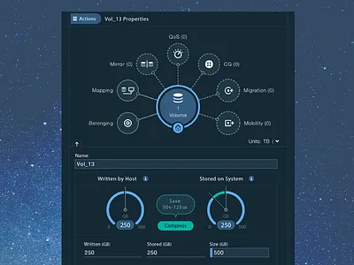 Saving space in the storage environment bar capacity saving space storage ui ux widget