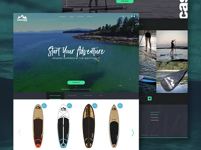 Cascadia Board Co Website branding cascadia fullscreen grid homepage landing mobile responsive ui ux wordpress