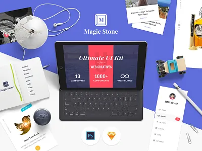 Magic Stone for Photoshop components mockup photoshop psd sketch ui ui kit user interface