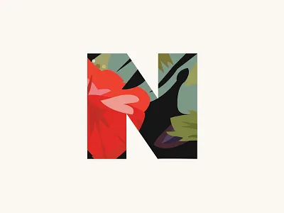 The letter 'N' #2 hawaiian pattern ohana