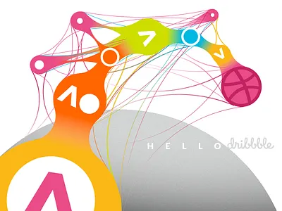 Dribbble Debut active basketball color debut design energy hello ui ux vector welcome