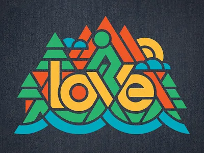 Bike Love bike love colorful cycling debut illustration thick lines