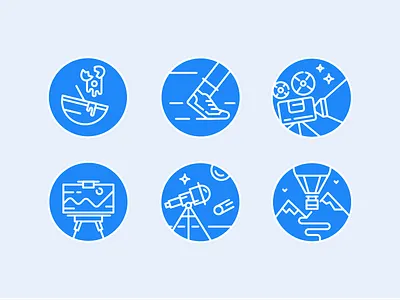 Icon App Salute! art cinema food icon pen run set space travel