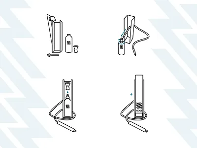 Hekkpipe visuals II | Active hekkpipe hookah illustrations instructions manual minimal