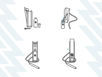 Hekkpipe visuals II | Active hekkpipe hookah illustrations instructions manual minimal