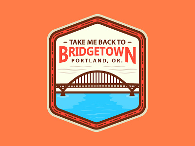 Bridgetown Badge badge bridge bridgetown illustration oregon portland vintage