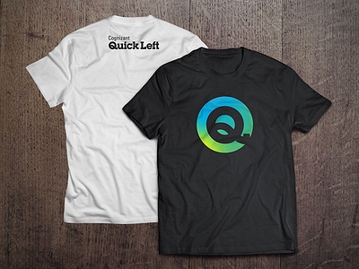 Logo Redesign and Swag cql dual branding gradient logo quick left swag tshirt