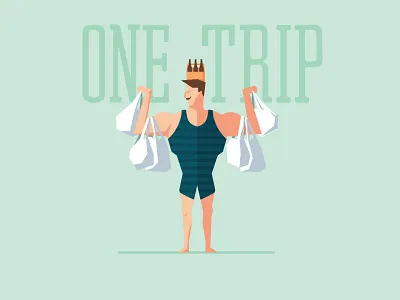 Grocery Strongman bags beer food grocery lift man muscle store strongman trip vintage