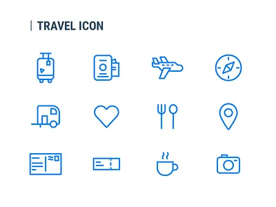 Travel Line Icon Set design icon