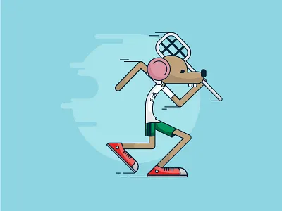 Goalie goal player racket rat running