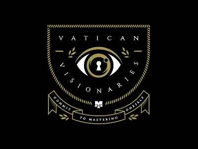 Visionaries apparel clothing eye flat gold illustration vatican vector