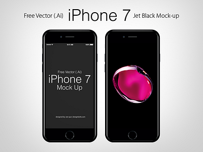 Free Vector Apple iPhone 7 Jet Black Mock Up In Ai & Eps apple iphone 7 iphone 7 iphone 7 mock up iphone 7 vector mockup psd