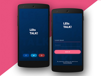 Letstalk App! app design concept illustrator sketch