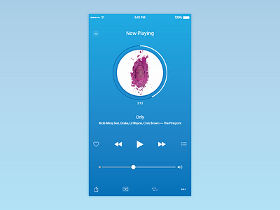 Daily UI - Day 9 - Music Player dailyui day9 hiphop musicplayer nickiminaj nowplaying only rnb ui