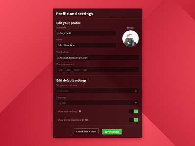 Daily UI #007 - Settings 007 7 account black dailyui settings