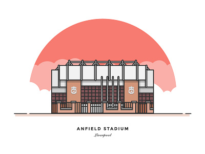 This Is Anfield... anfield building flat football leicester lfc liverpool premiere league soccer sport stadium vector