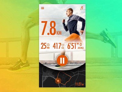Running Dashboard app dashboard map mobile run running speed track